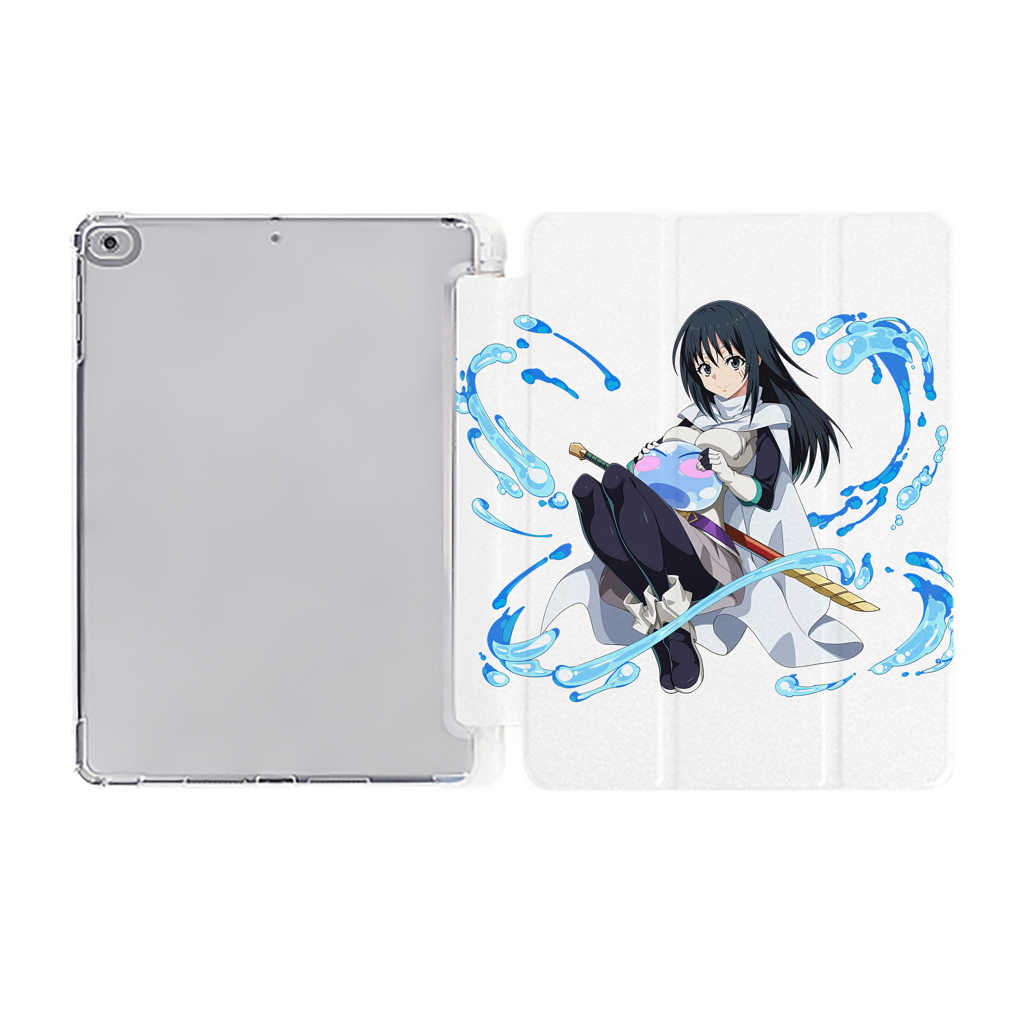 （画像用） 転スラ Regarding Reincarnated to Slime IPad ケース ペン収納付き 三つ折りスタンド PUレザー×シリコン 対応機種9.5/10.5/10.9インチ